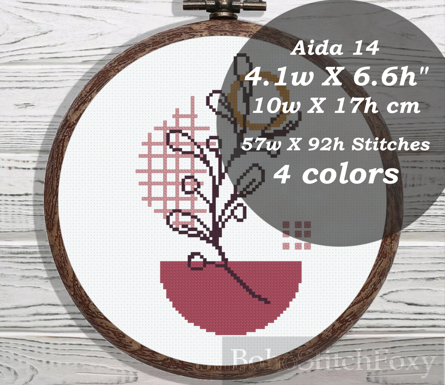 Geometric leaves cross stitch pattern
