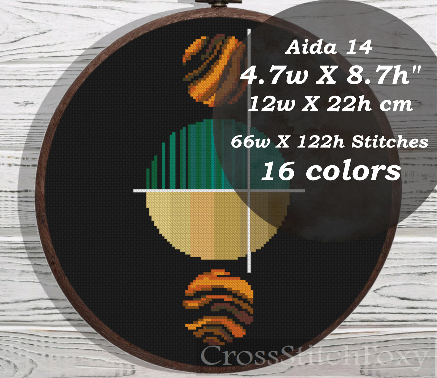 Abstract geometric cross stitch pattern