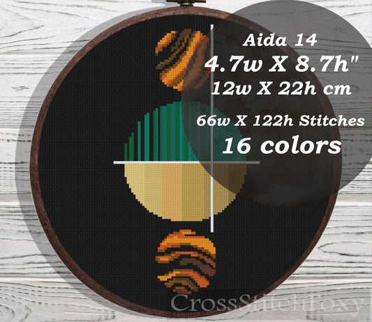 Abstract geometric cross stitch pattern