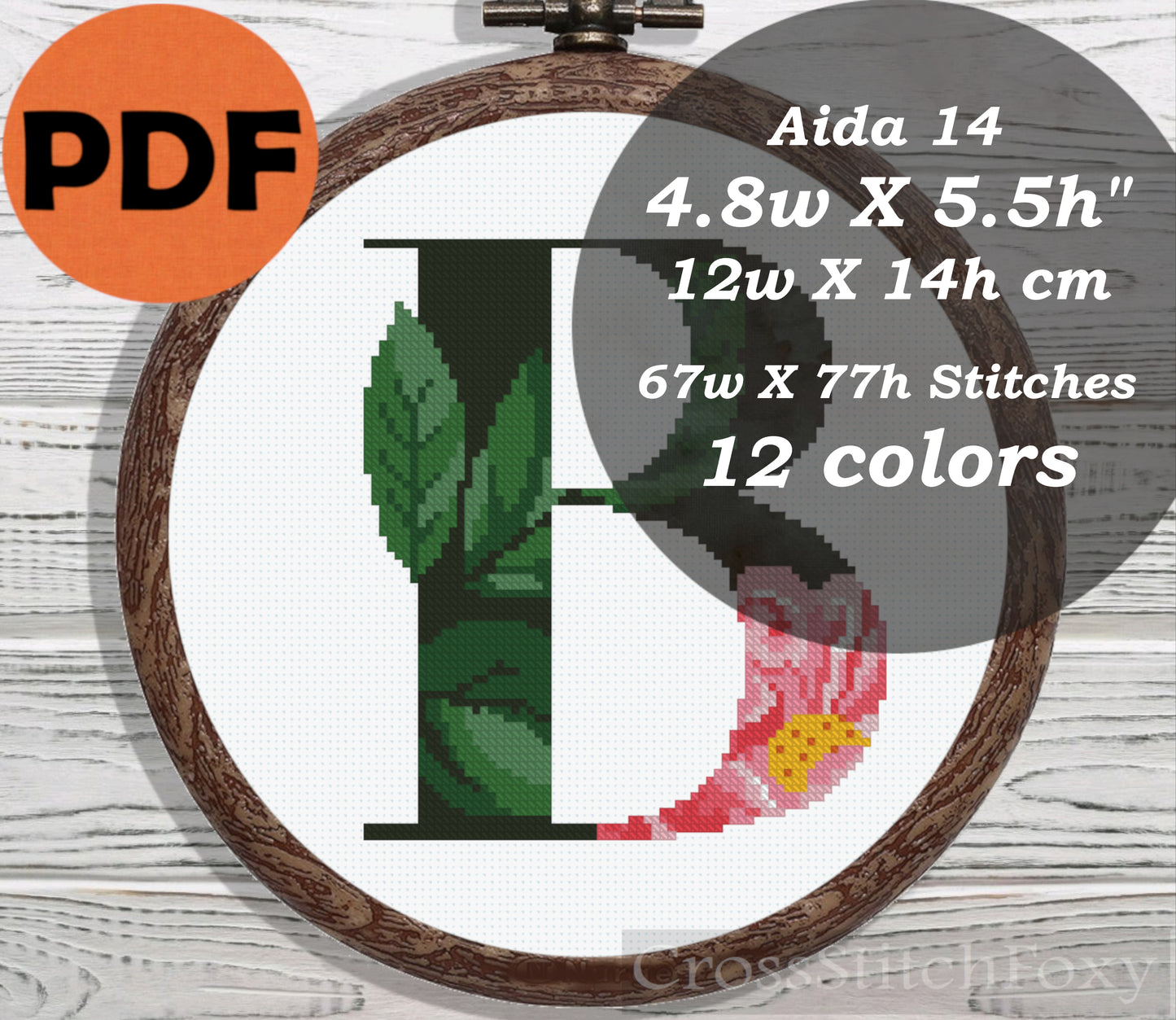 Letter B cross stitch pattern