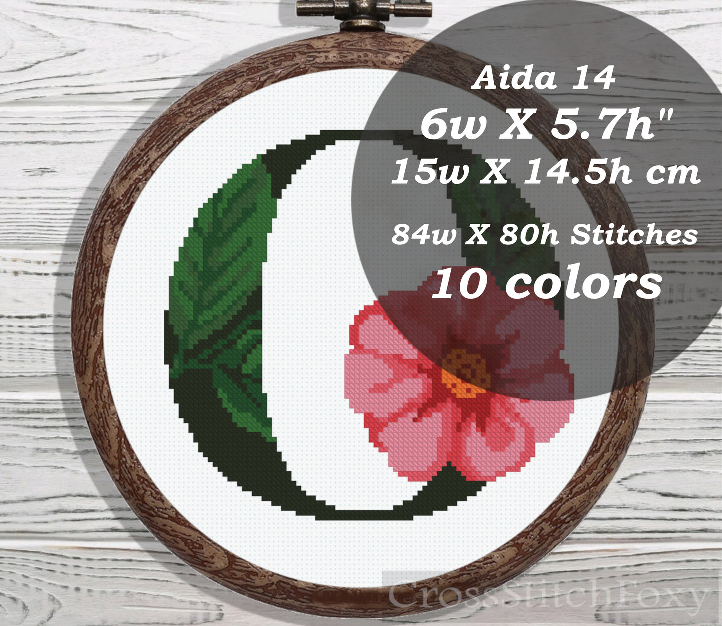 Letter O cross stitch pattern