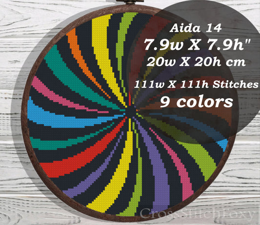 Hypnotic abstract cross stitch pattern