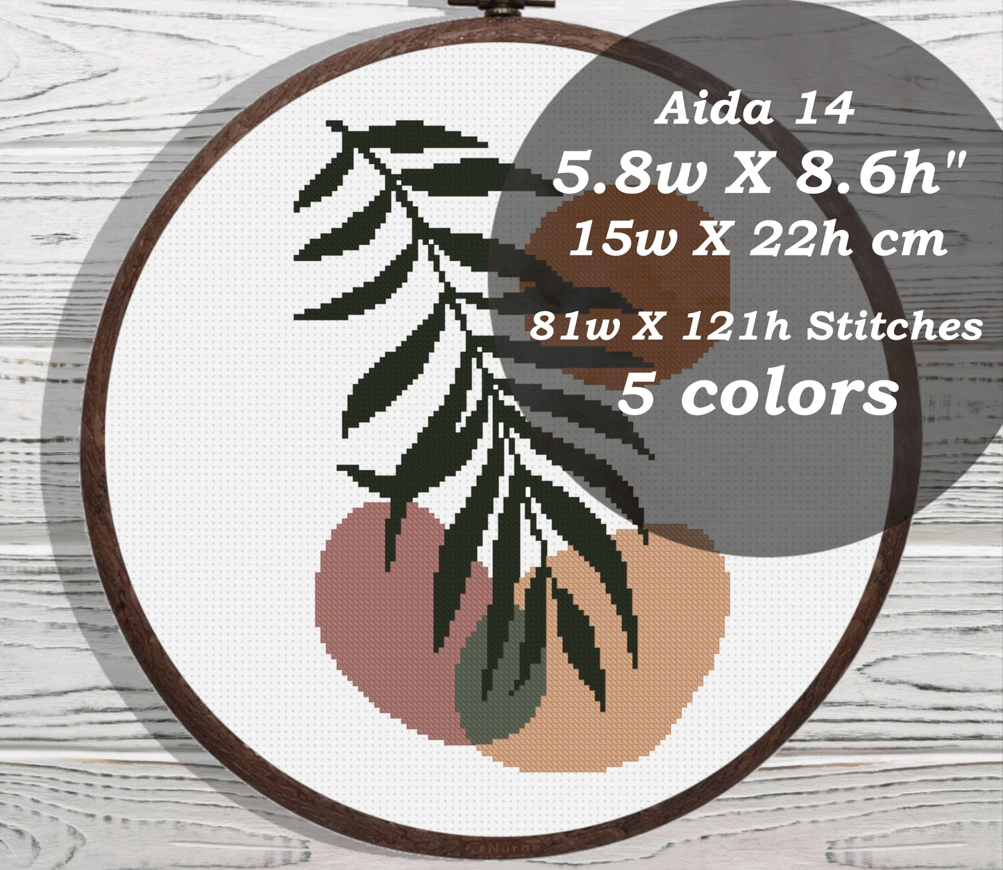Palm leaves cross stitch pattern