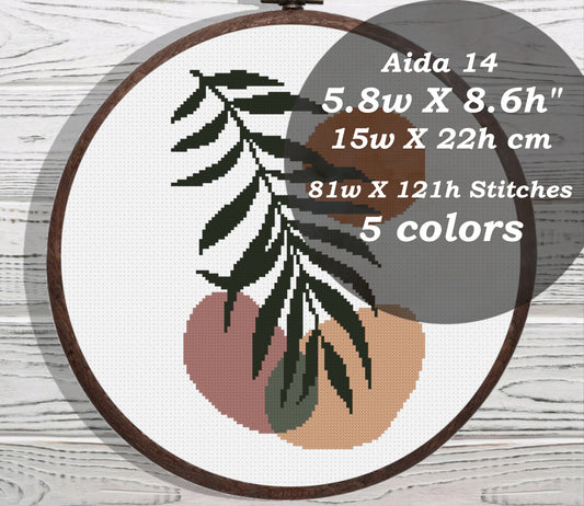 Palm leaves cross stitch pattern
