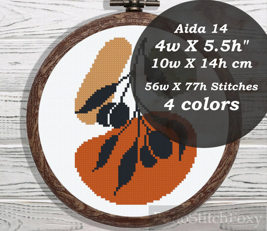 Olive tree branch cross stitch pattern