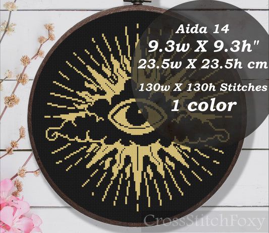 Mystical Eye Of Providence cross stitch pattern