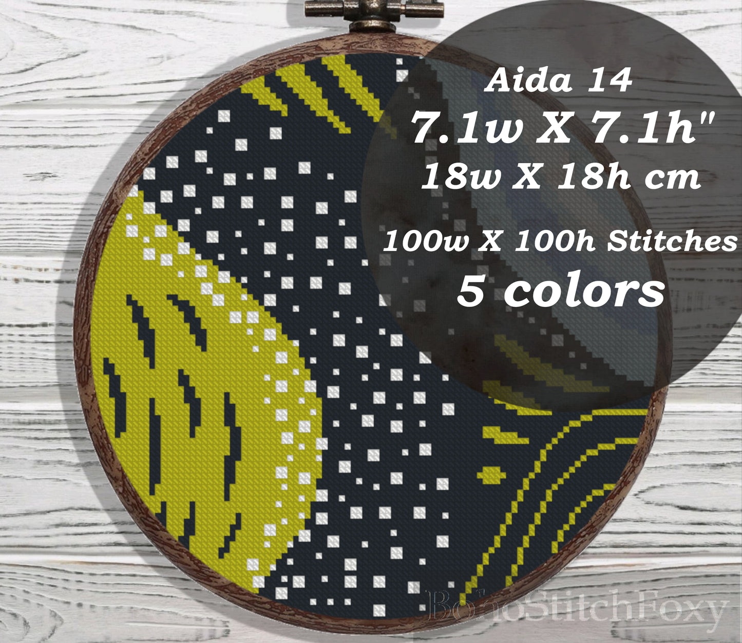 Abstract mid century modern boho cross stitch pattern