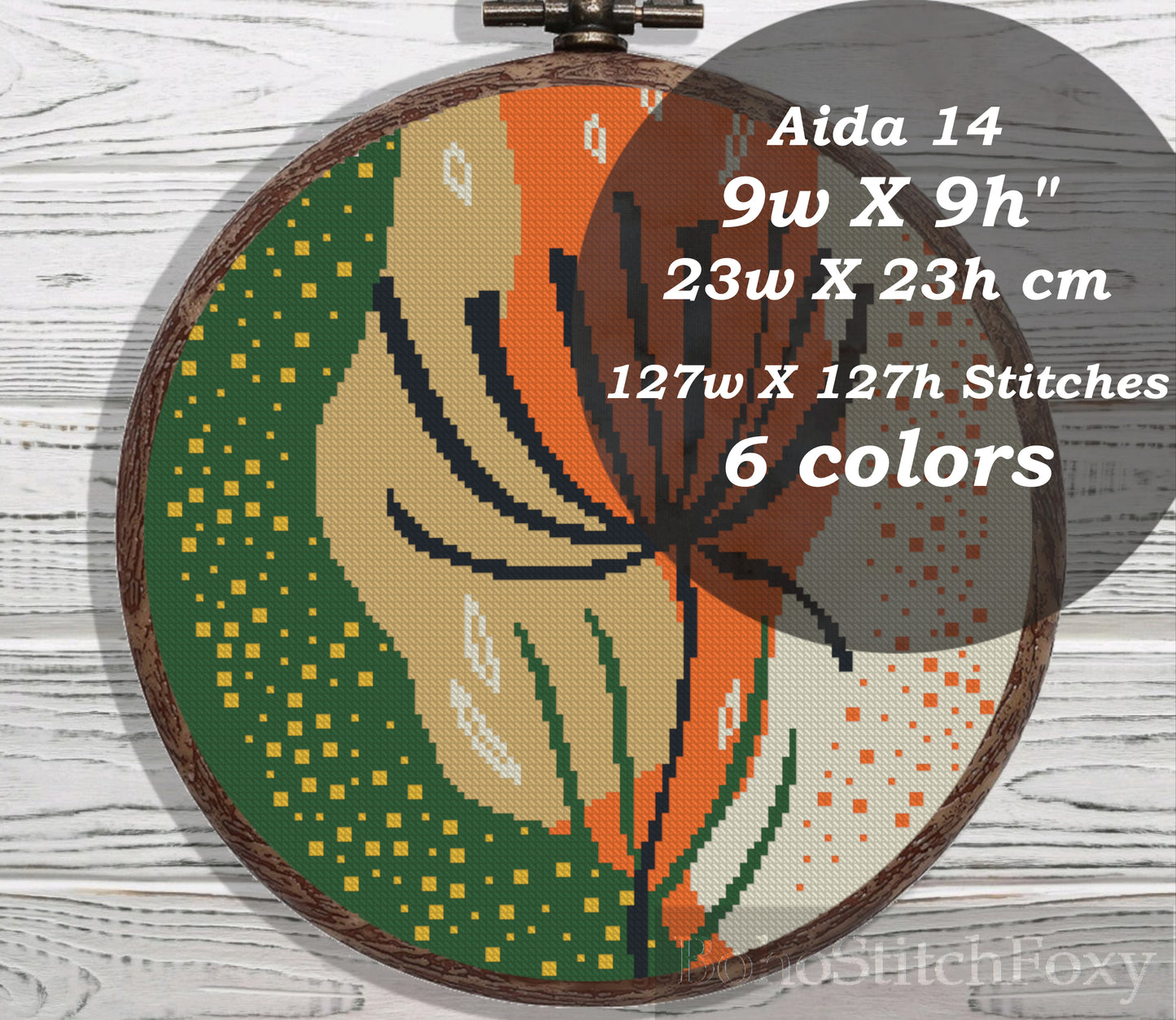 Abstract mid century modern boho cross stitch pattern