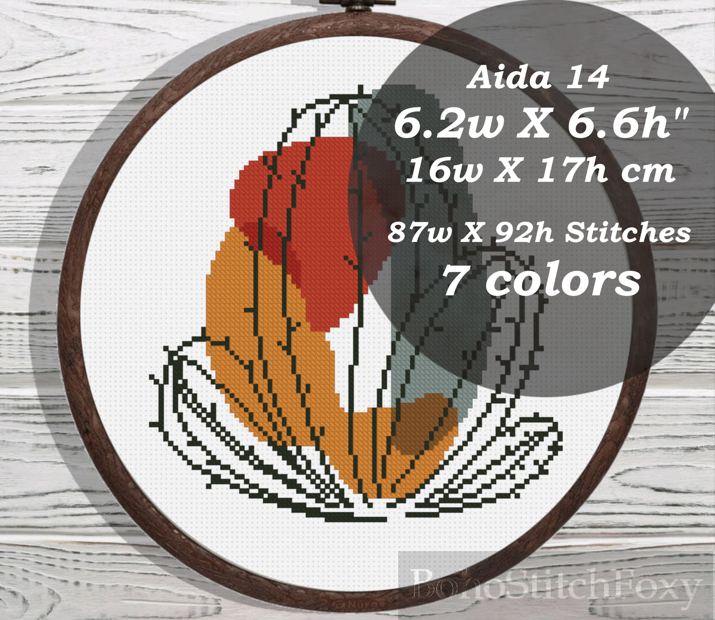 Boho cactus cross stitch pattern