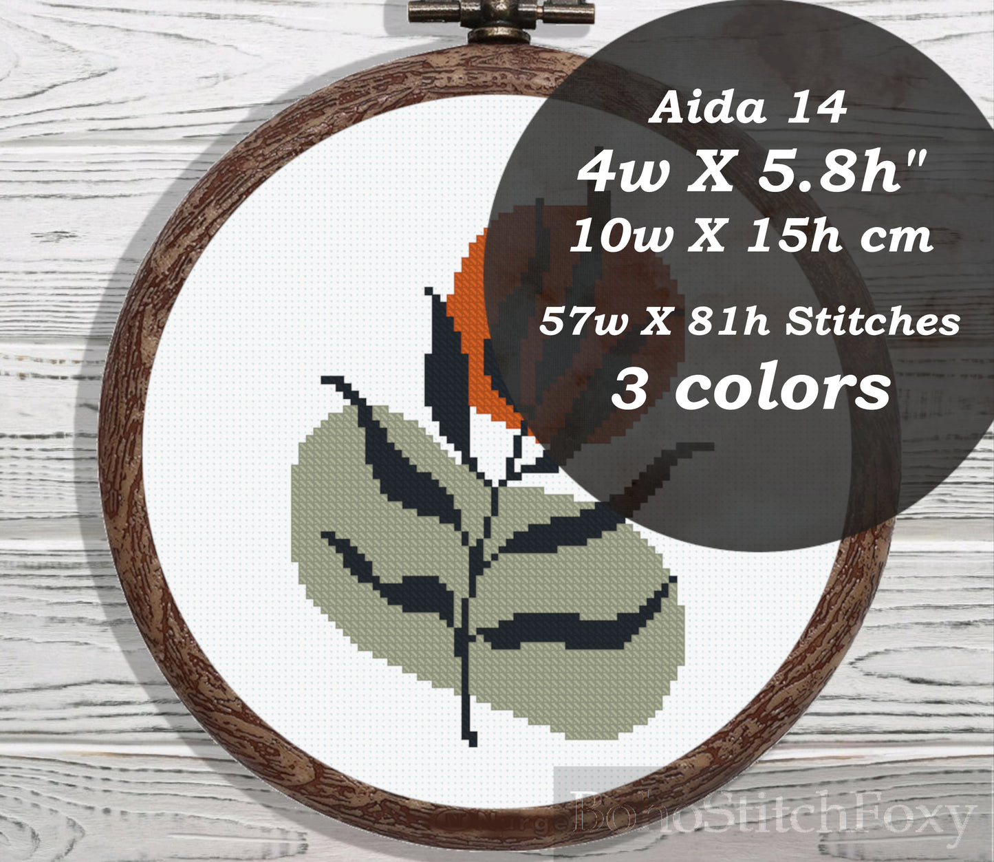 Palm leaf cross stitch pattern