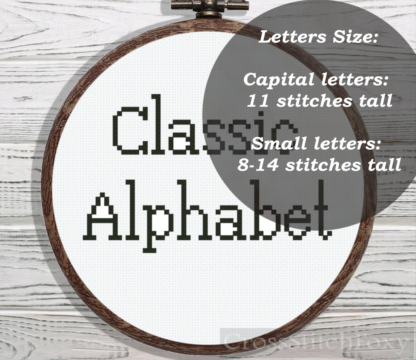 Classic alphabet cross stitch pattern