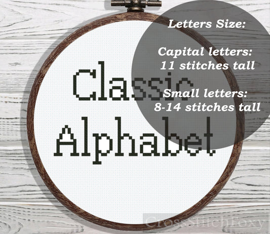 Classic alphabet cross stitch pattern