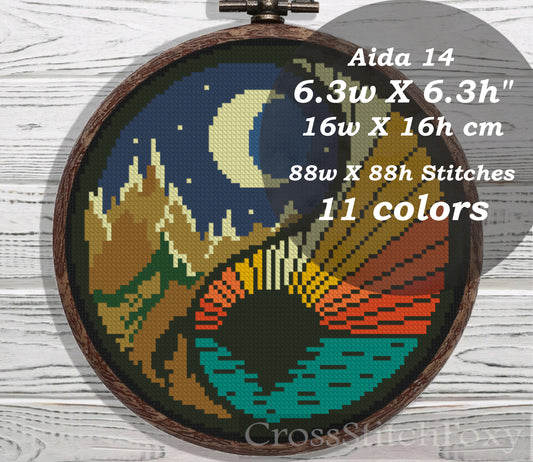 Ying Yang cross stitch pattern