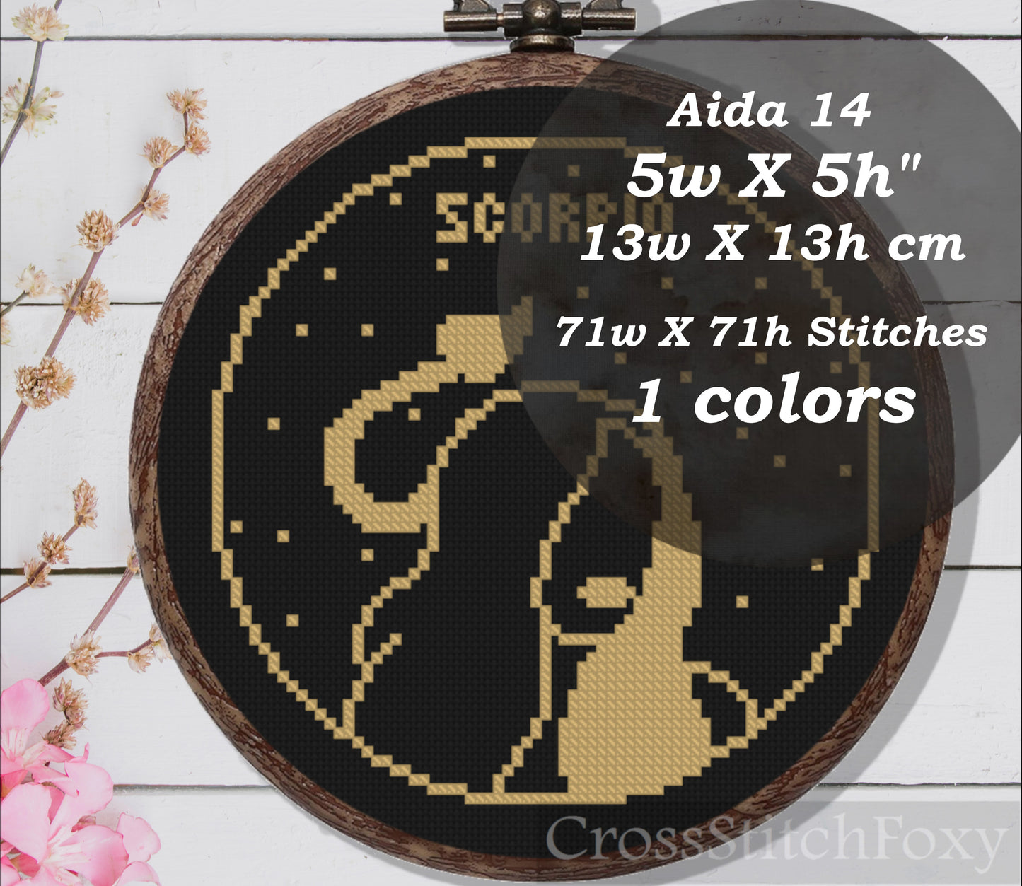 Female Scorpio Zodiac cross stitch pattern