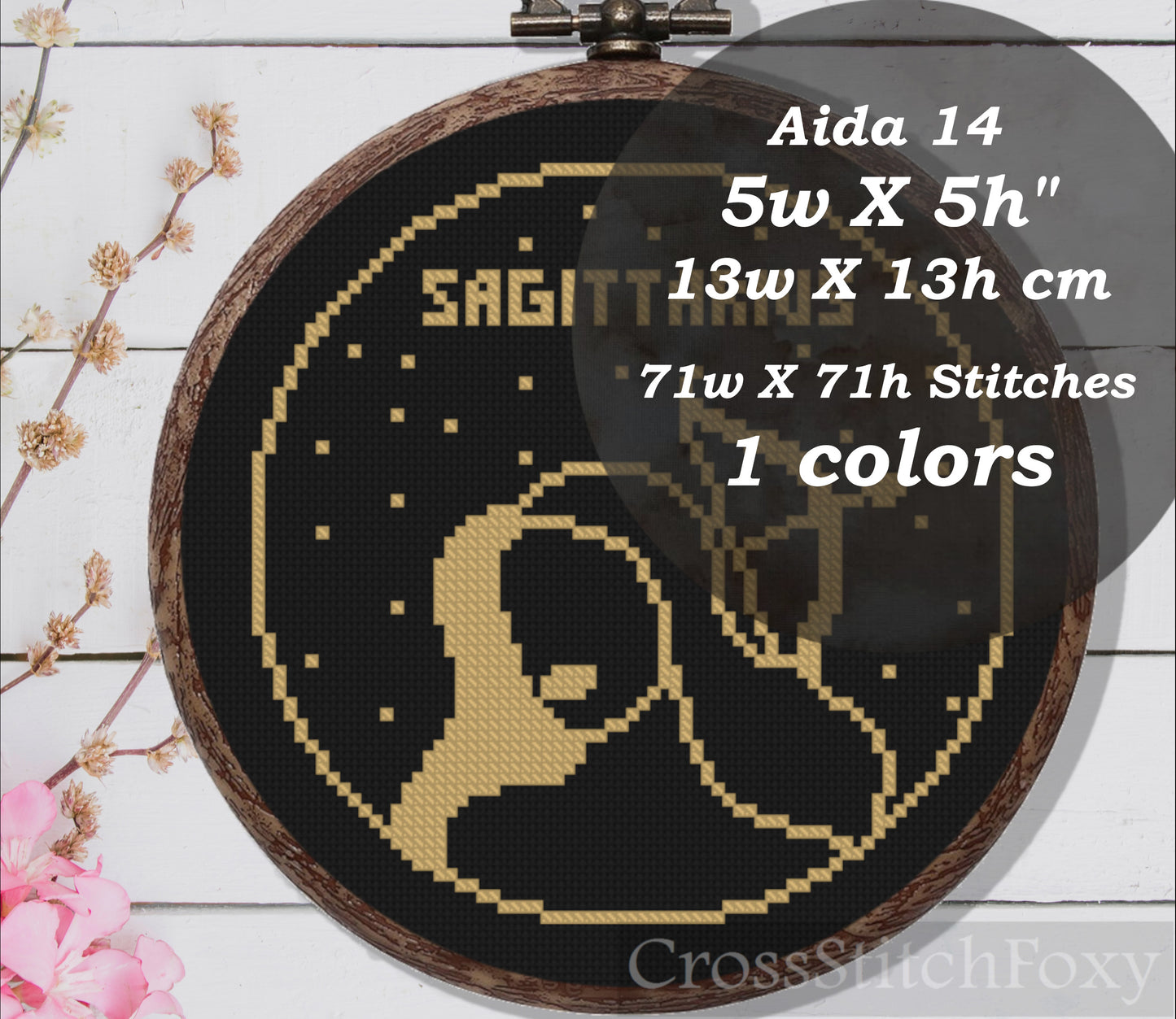 Female Sagittarius Zodiac cross stitch pattern