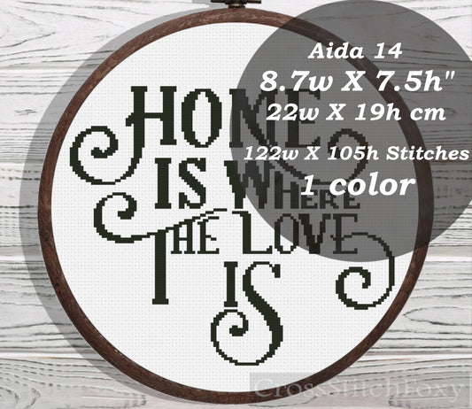 Home Sign Cross Stitch Pattern