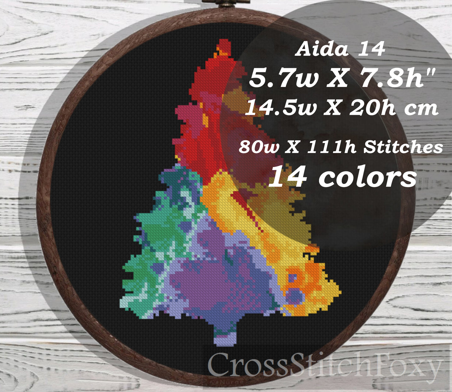 Watercolor Christmas Tree cross stitch pattern