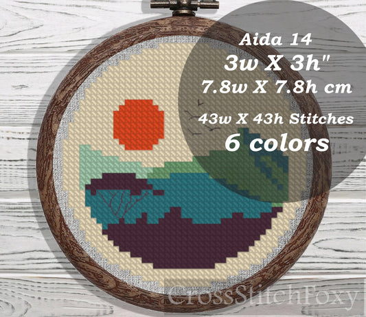 Mini Landscape cross stitch pattern