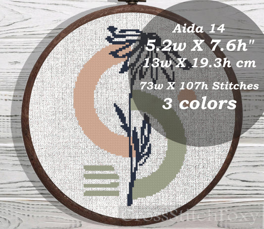 Boho Floral cross stitch pattern