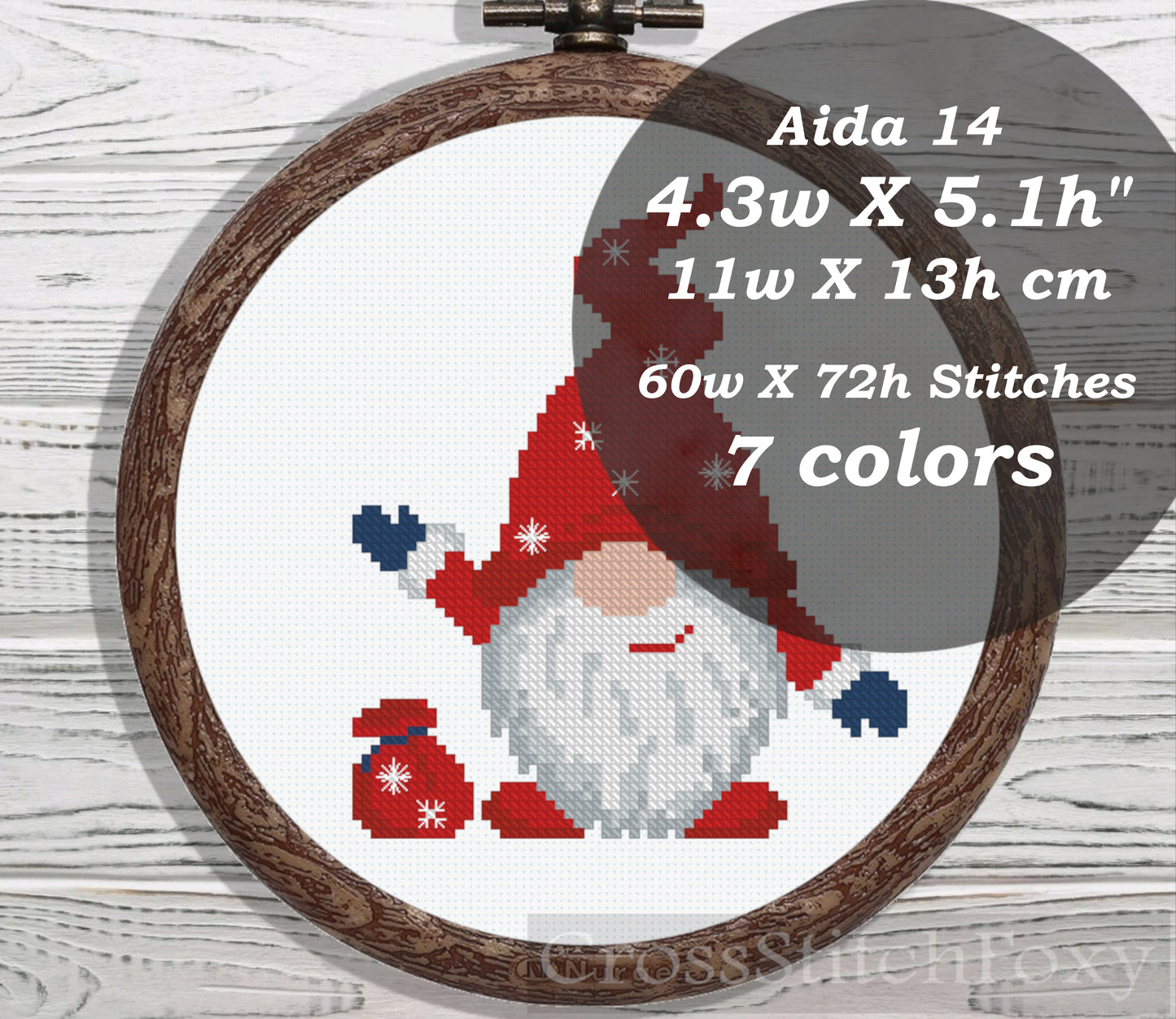 Christmas Gnome cross stitch pattern