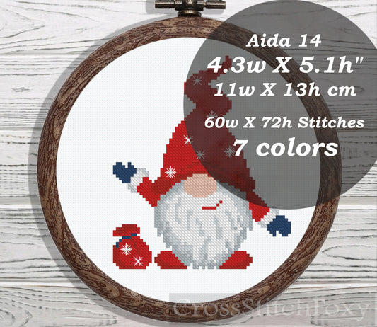 Christmas Gnome cross stitch pattern