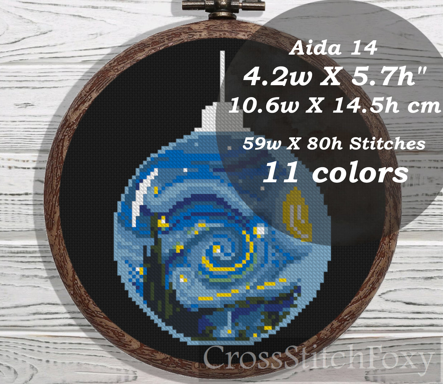 Van Gogh Ornament cross stitch pattern