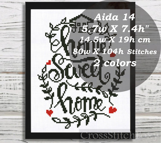 Home Sweet Home cross stitch pattern