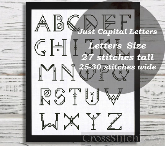 Alien Alphabet cross stitch pattern