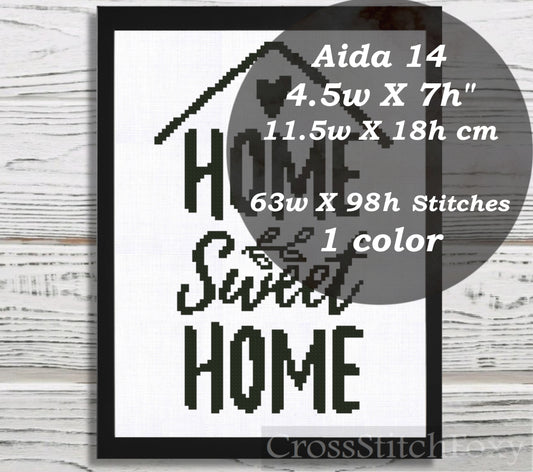 Home Sweet Home cross stitch pattern