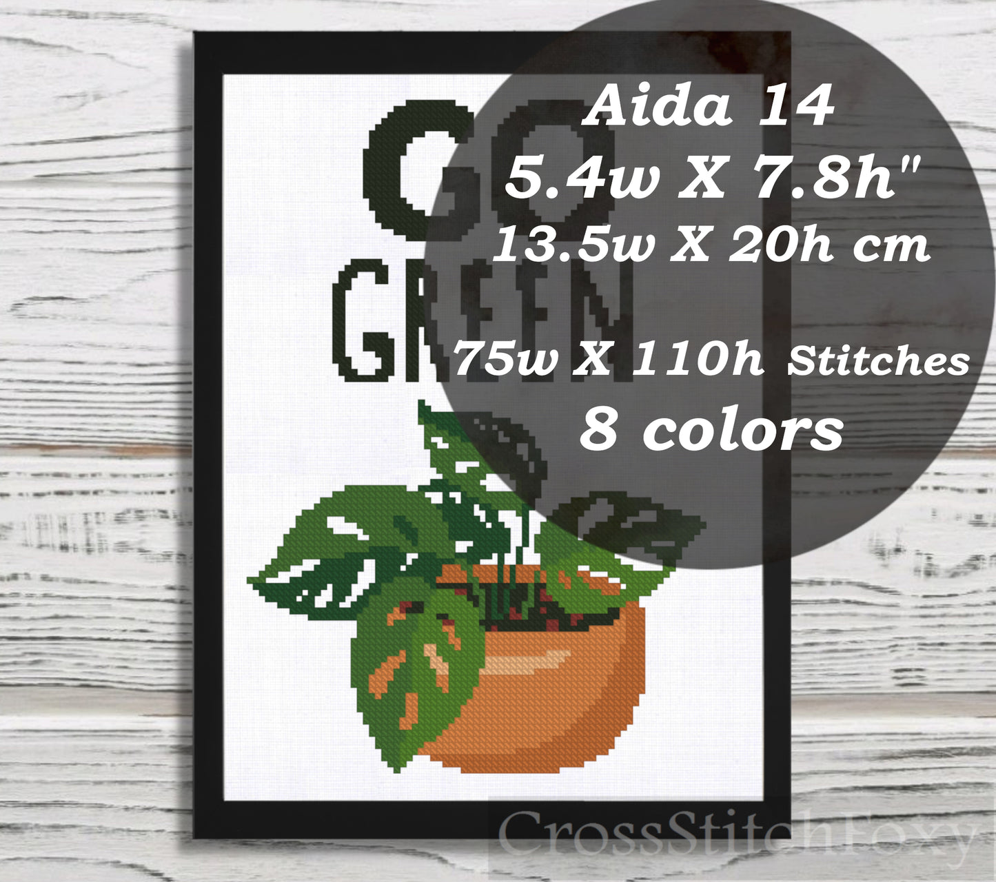 Go Green cross stitch pattern