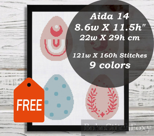Boho Easter Eggs cross stitch pattern