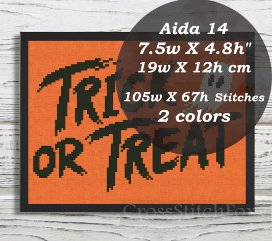 Trick or Treat ghost cross stitch pattern