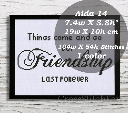 Friendship cross stitch pattern