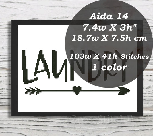 Laundry Room Sign cross stitch pattern
