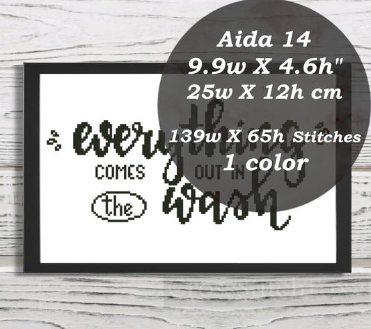 Laundry Room cross stitch pattern