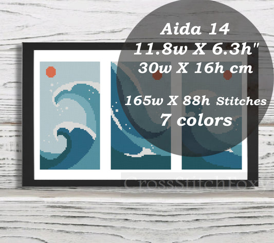 Boho Wave cross stitch pattern
