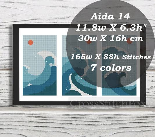 Boho Wave cross stitch pattern