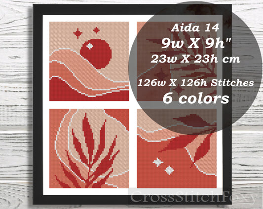 Boho Mini Landscape cross stitch pattern