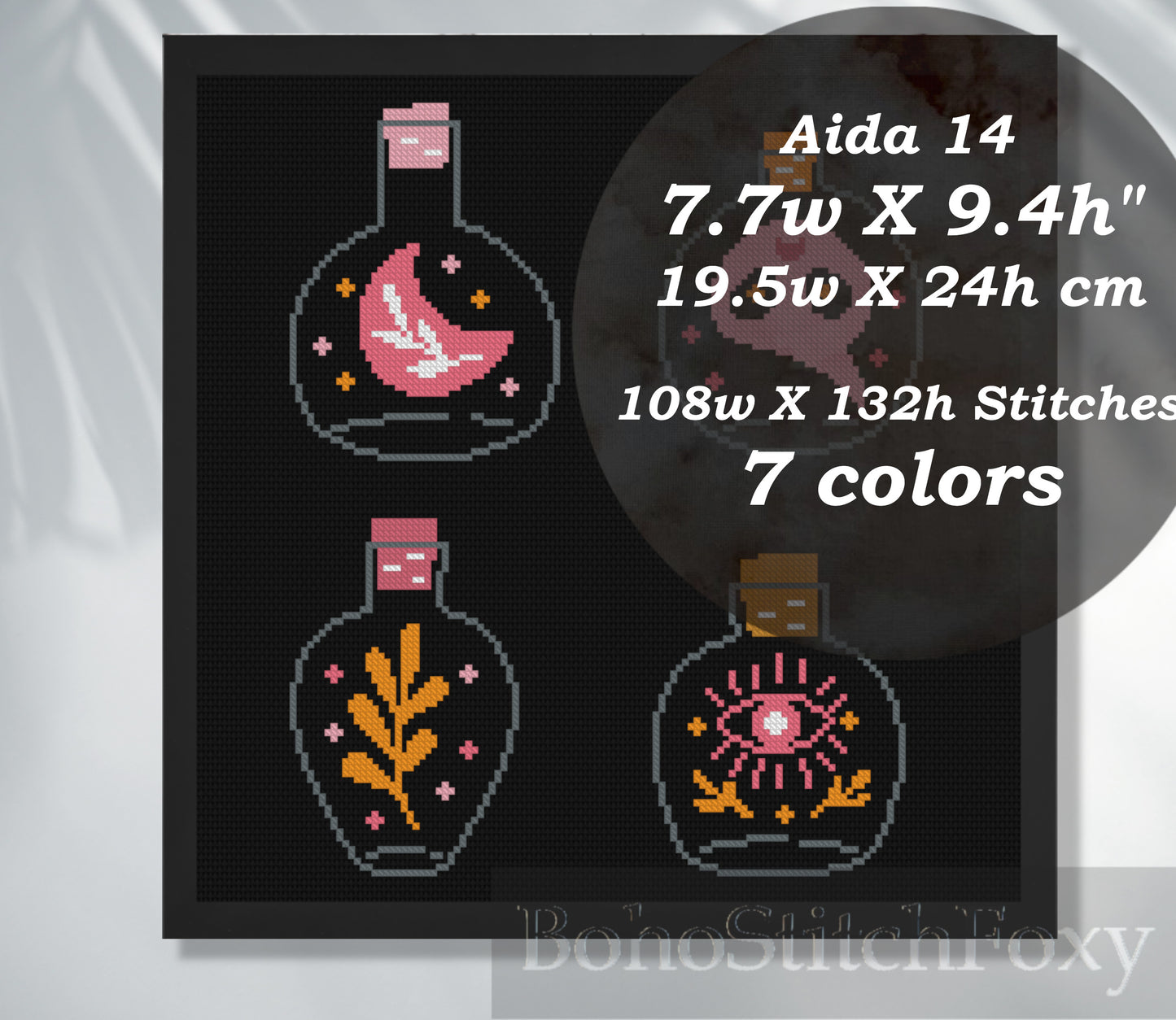Magic Bottles cross stitch pattern