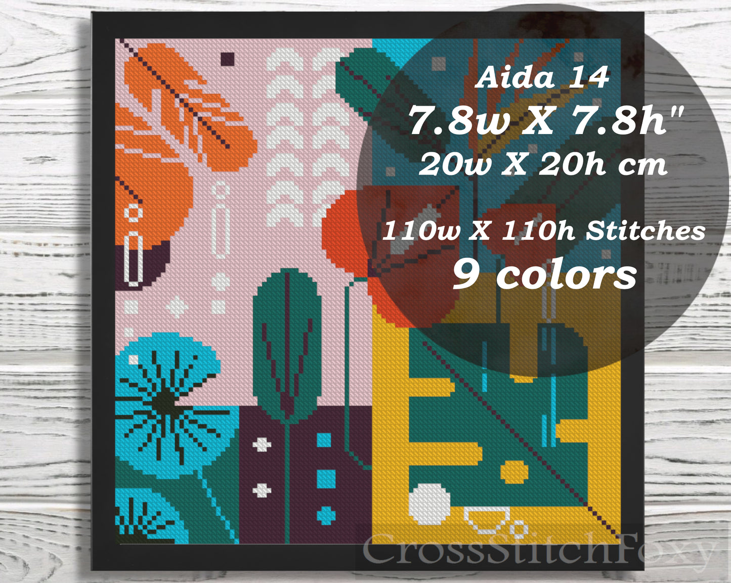 Abstract Geometric cross stitch pattern