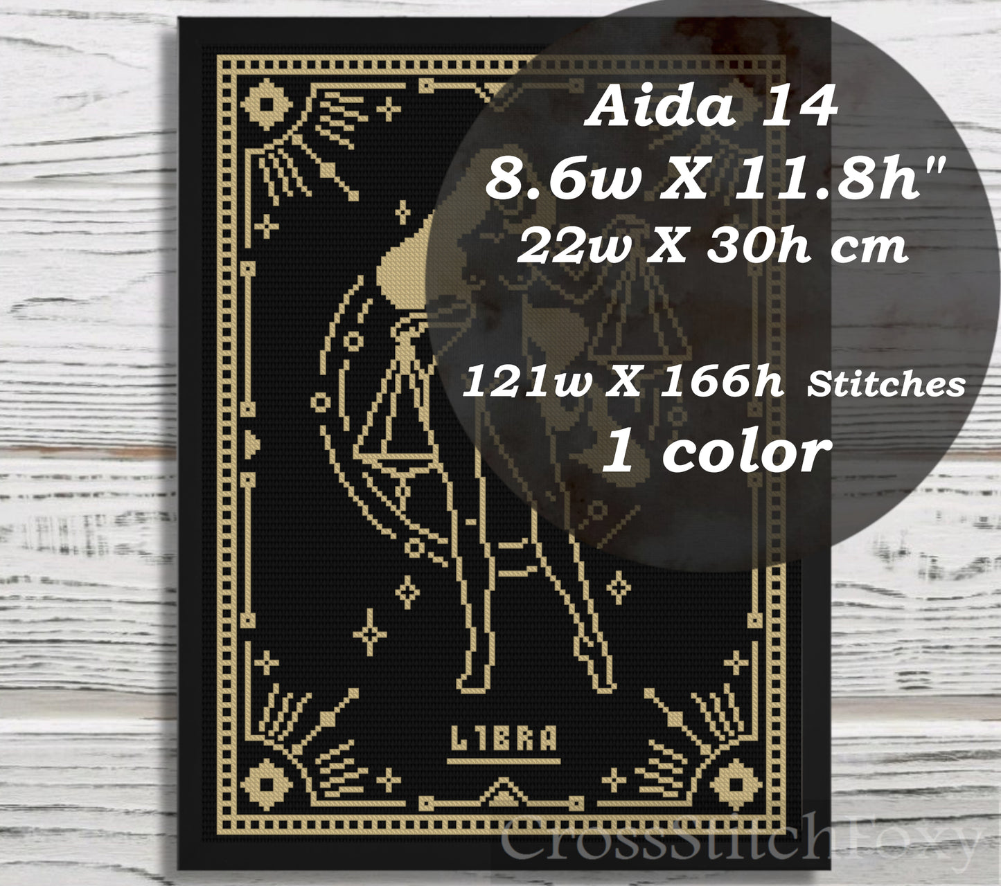 Female Zodiac Libra Sign cross stitch pattern