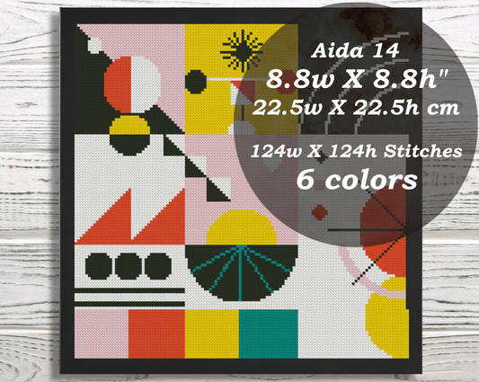 Abstract Geometric cross stitch pattern