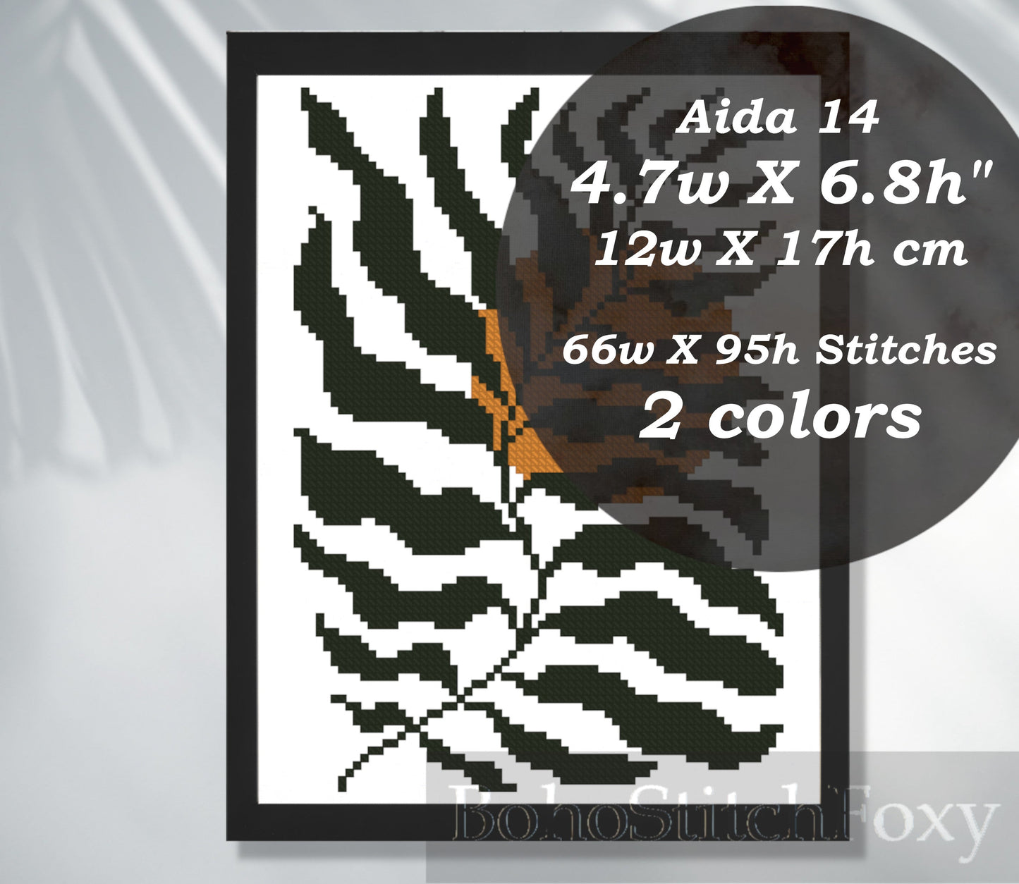 Abstract Art Leaves Sunset Matisse Style Cross Stitch Pattern