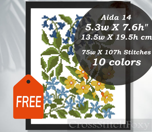 Abstract Botanical Art Cross Stitch Pattern