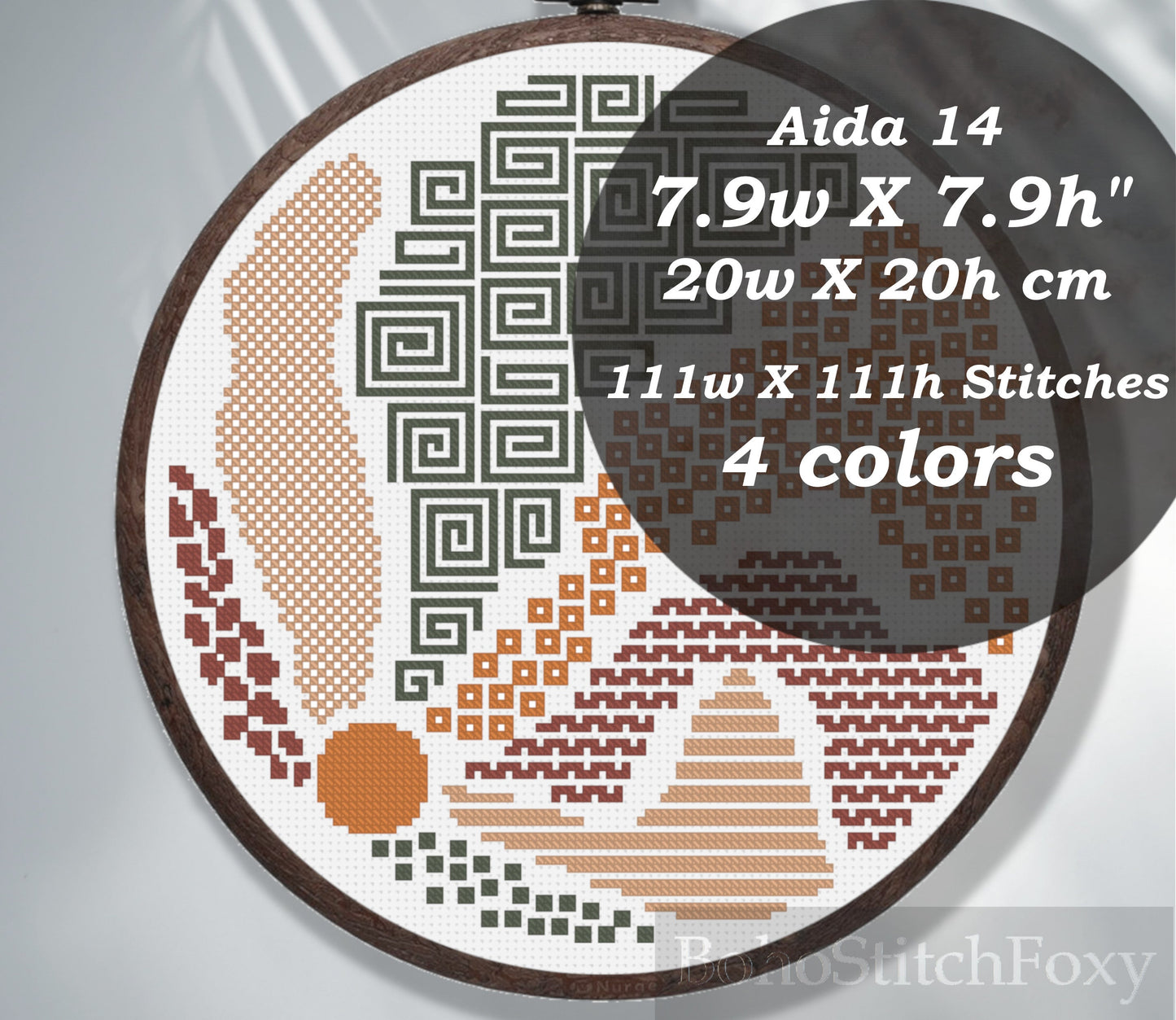 Abstract Geometric Bono Sun Cross Stitch Pattern