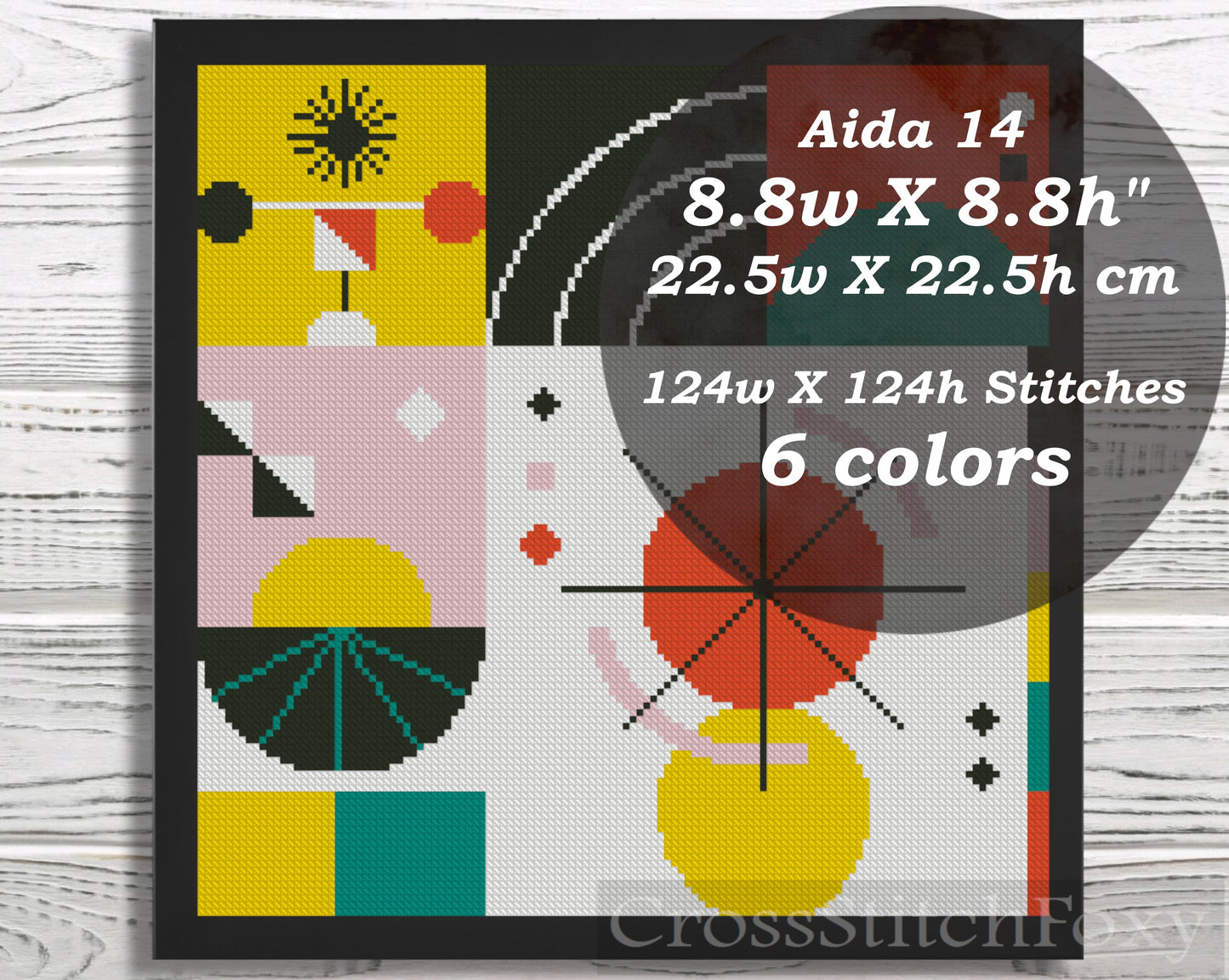 Abstract Geometric cross stitch pattern