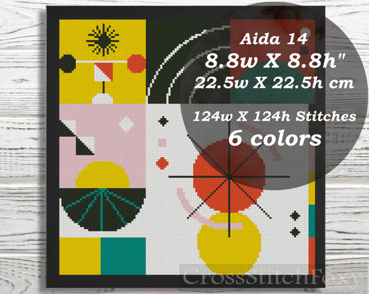 Abstract Geometric cross stitch pattern