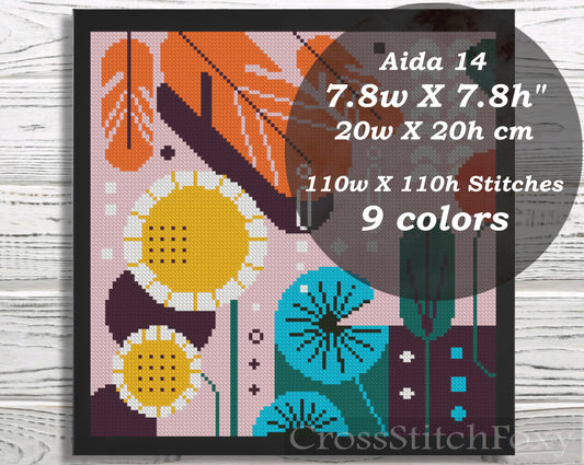 Abstract Geometric cross stitch pattern