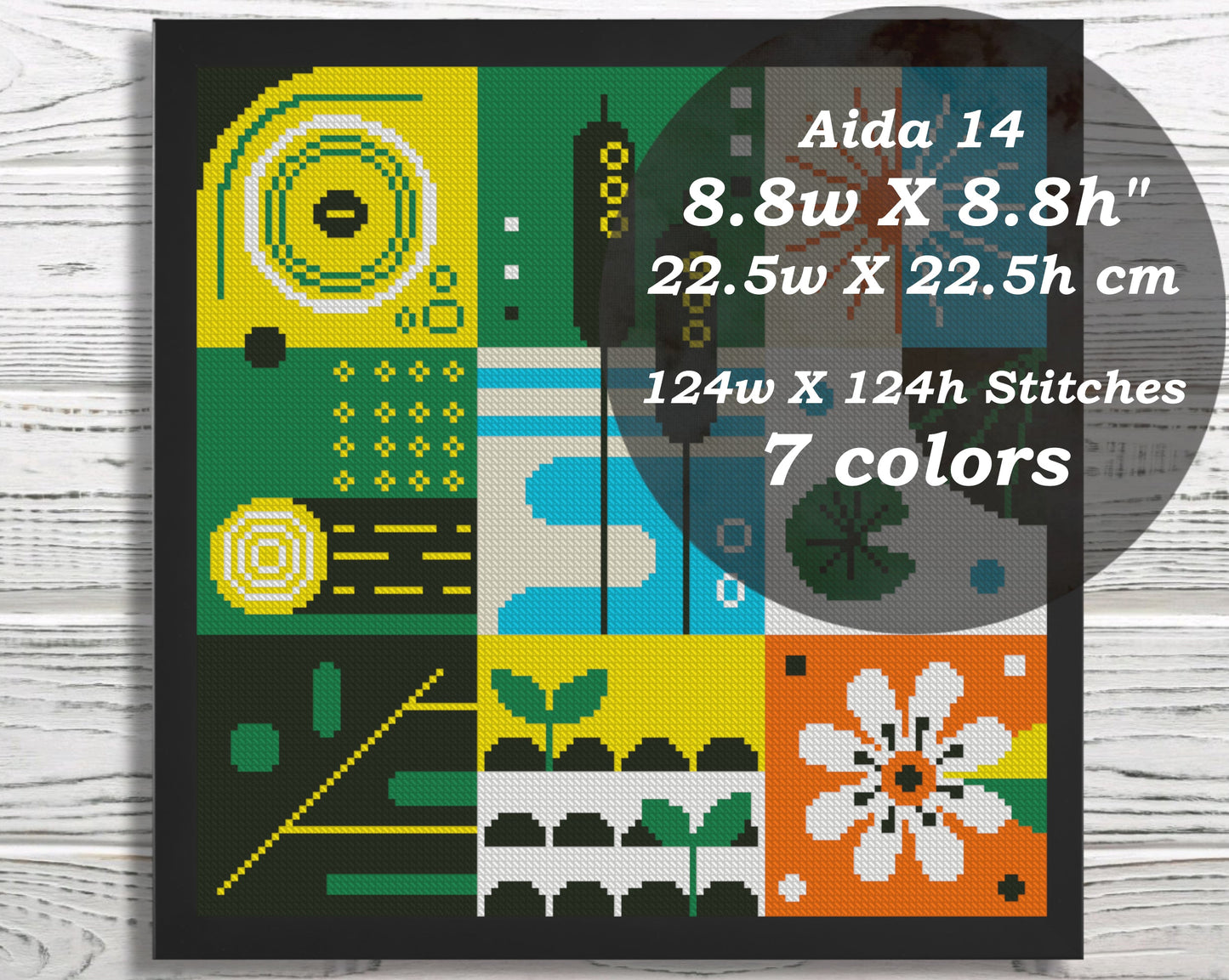 Abstract Geometric cross stitch pattern