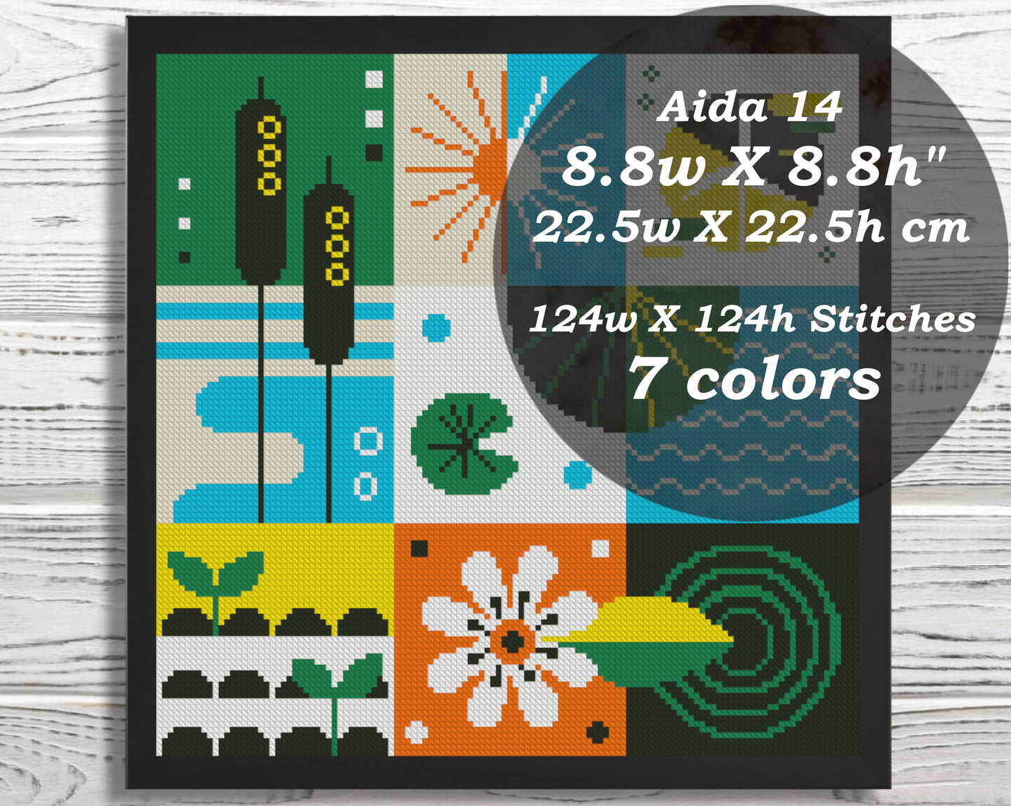 Abstract Geometric cross stitch pattern